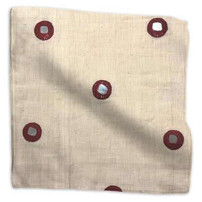 Indian Mirror Fabric by Kathryn M. Ireland in Maroon