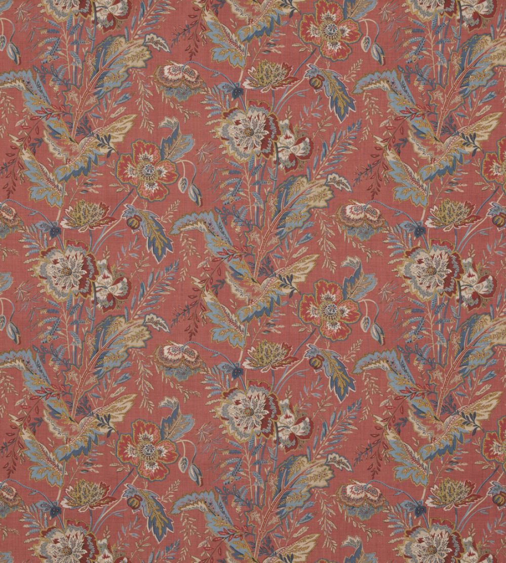 Indienne Flower Fabric by GP & J Baker Red
