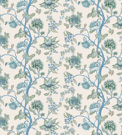Indienne Wallpaper by Harlequin Cornflower/Pine