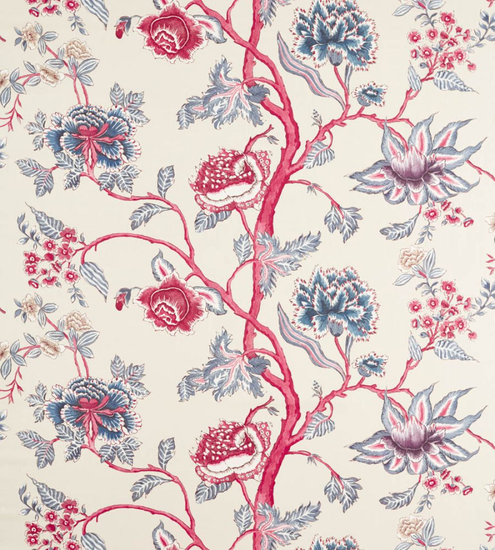Indienne Fabric by Harlequin Indigo/Maroon