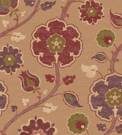 Indira Wallpaper by Eijffinger Red/Mauve