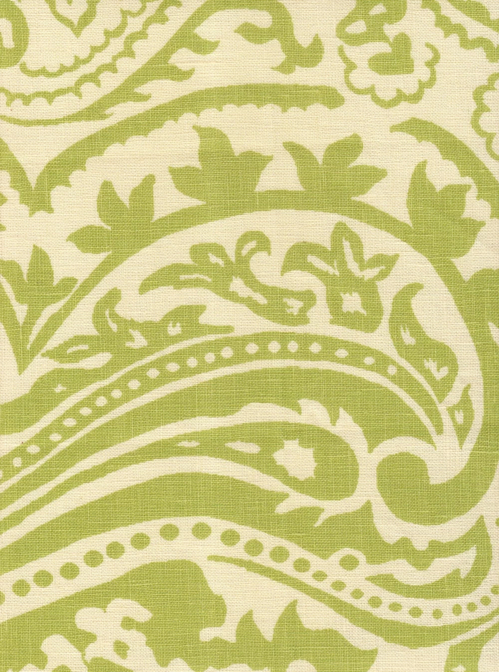Indochine Paisley Celadon on Cream fabric by Home Couture