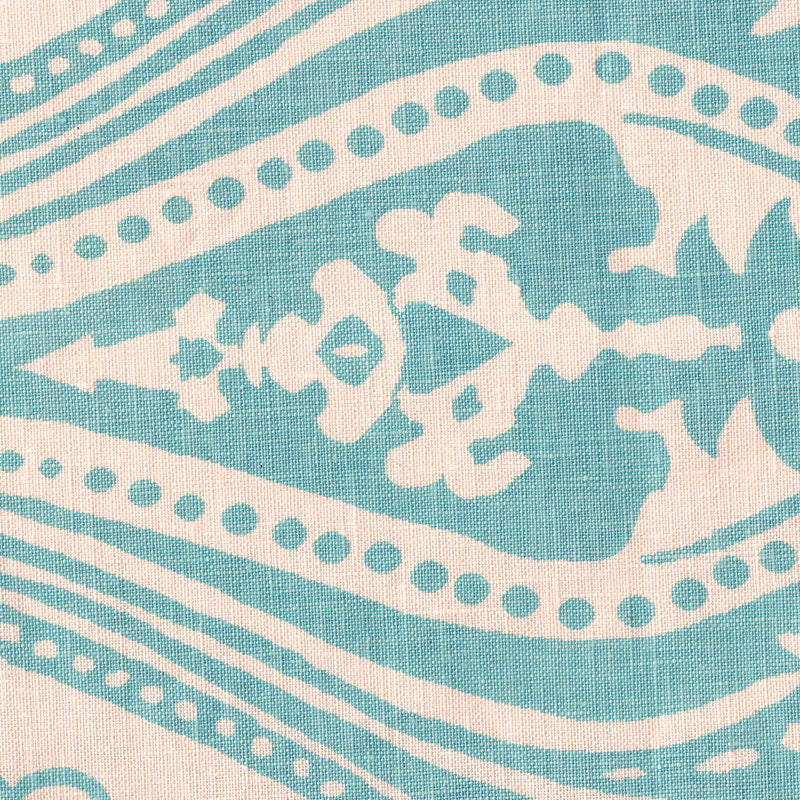 Indochine Paisley China Blue on Cream fabric by Home Couture