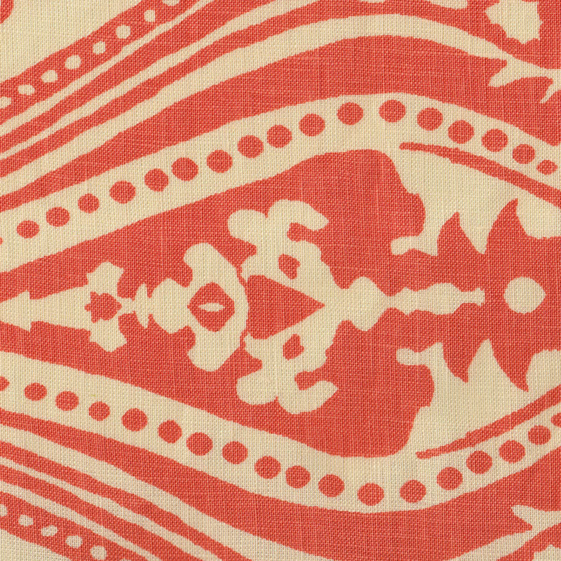 Indochine Paisley Terracotta on Cream fabric by Home Couture