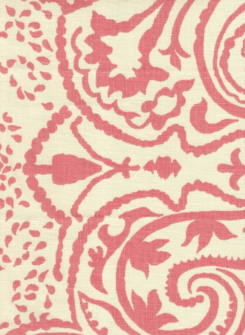 Indochine Paisley Pink on Cream fabric by Home Couture