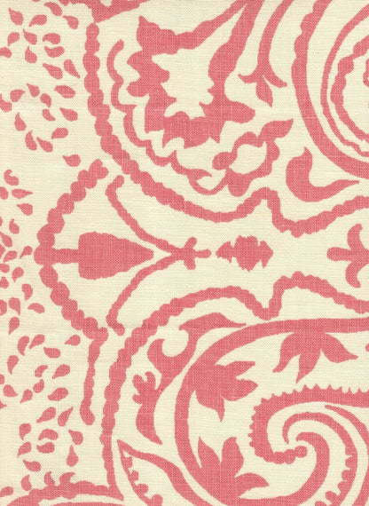 Indochine Paisley Pink on Cream fabric by Home Couture