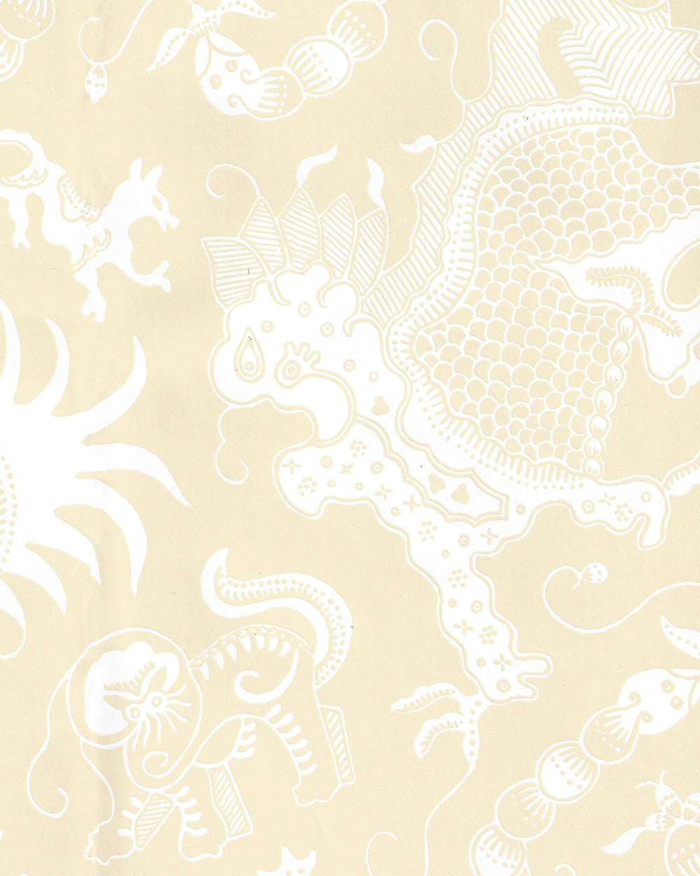 Indramayu Reverse Tan on White Matte Vinyl wallpaper by China Seas