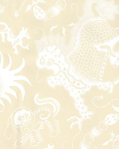 Indramayu Reverse Tan on White Matte Vinyl wallpaper by China Seas