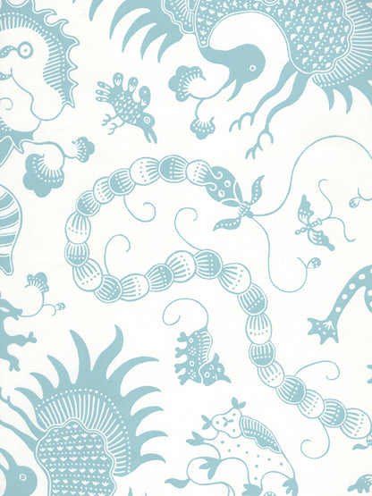 Indramayu Reverse Bali Blue on White Paper wallpaper by China Seas