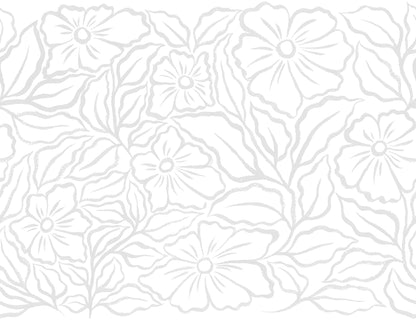 Ink Flowers White mural by Rebel Walls