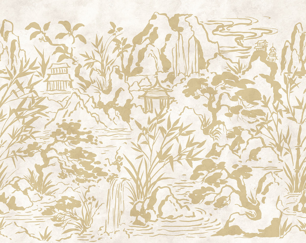 Ink Horizon Beige mural by Rebel Walls