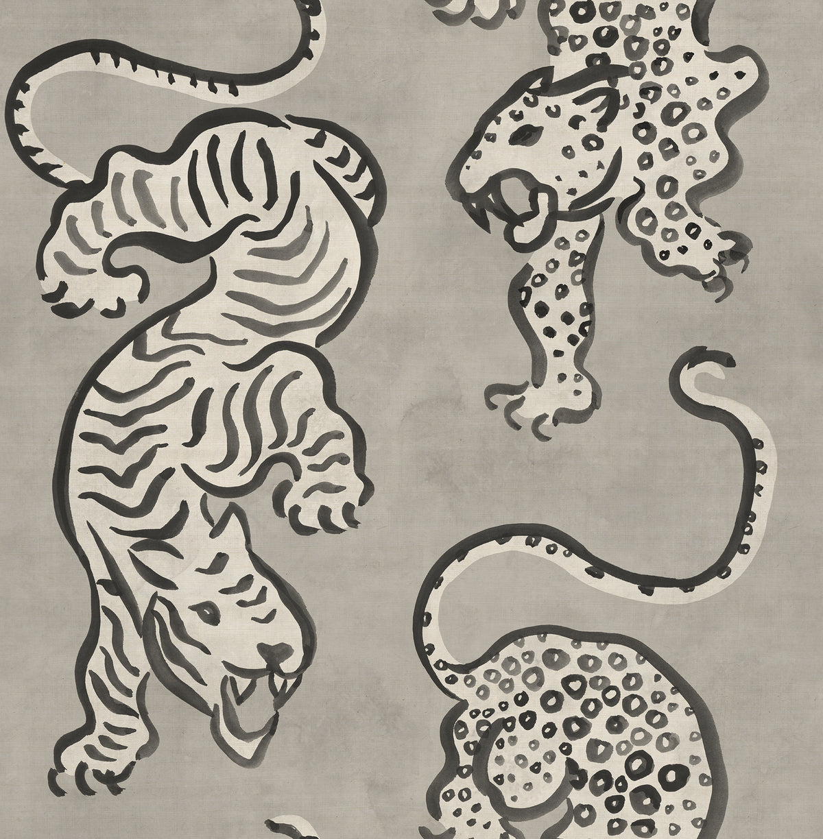 Ink Tiger Gray mural by Rebel Walls