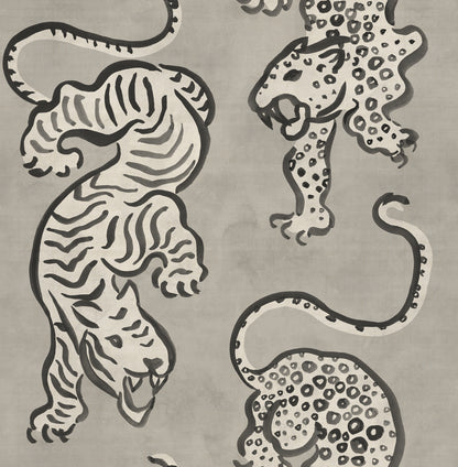 Ink Tiger Gray mural by Rebel Walls