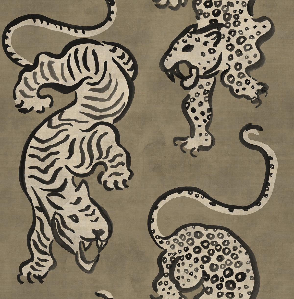 Ink Tiger Brown mural by Rebel Walls