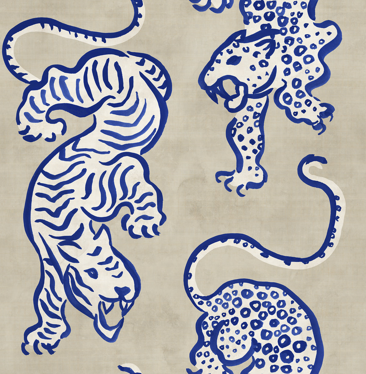 Ink Tiger Blue mural by Rebel Walls
