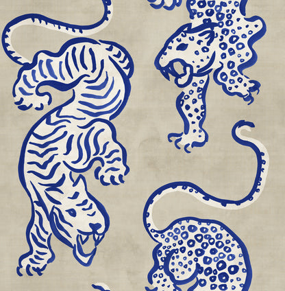 Ink Tiger Blue mural by Rebel Walls