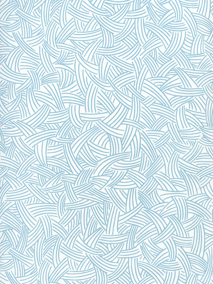 Interweave Dark Turquoise on Almost White wallpaper by Alan Campbell