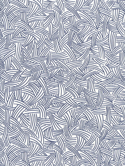 Interweave Navy on Almost White wallpaper by Alan Campbell