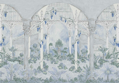 Invernadero mural by Coordonné in Avio, flat pattern view