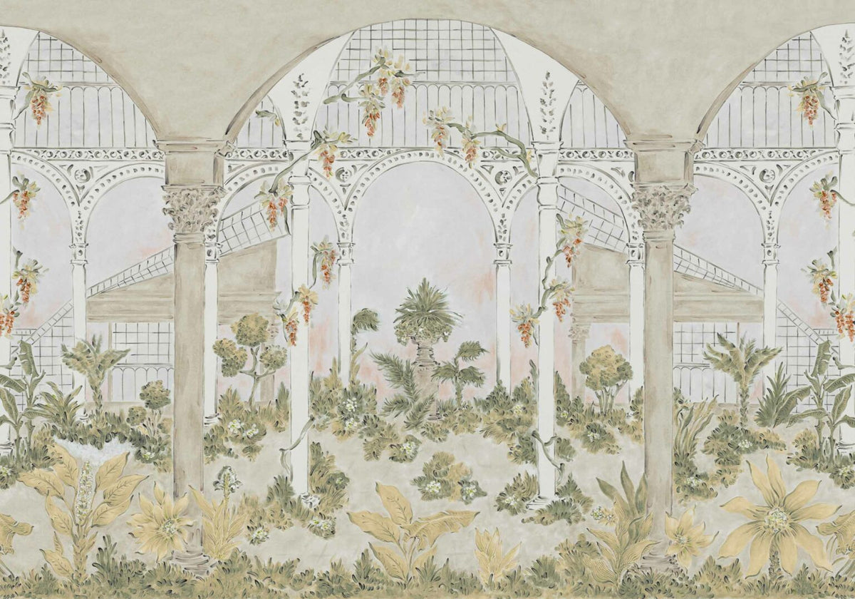 Invernadero mural by Coordonné in Papiro, flat pattern view
