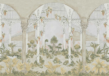 Invernadero mural by Coordonné in Papiro, flat pattern view