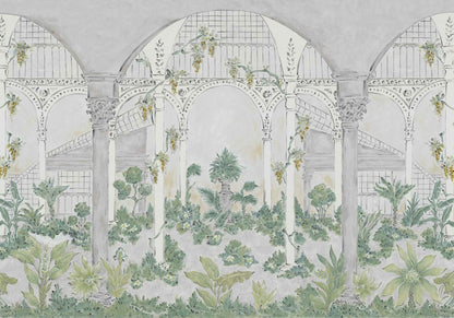 Invernadero mural by Coordonné in Plata, flat pattern view