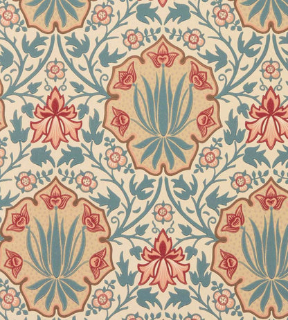 Iris & Rose Wallpaper by Morris & Co Indigo/Crimson