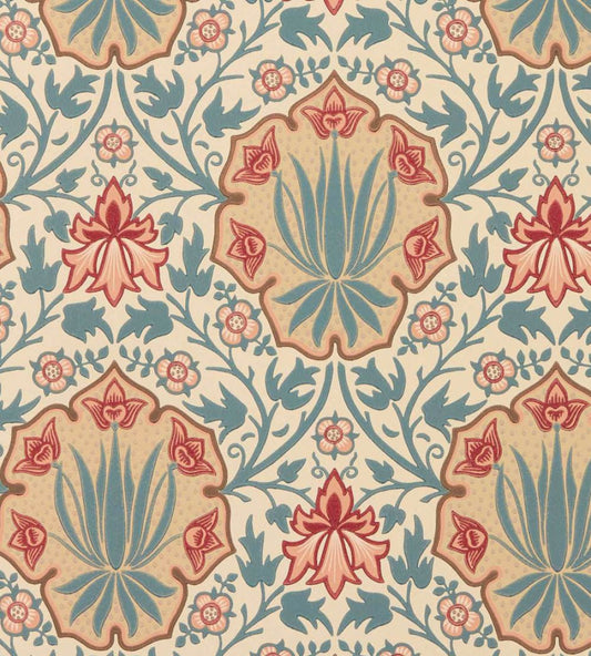 Iris & Rose Wallpaper by Morris & Co Indigo/Crimson