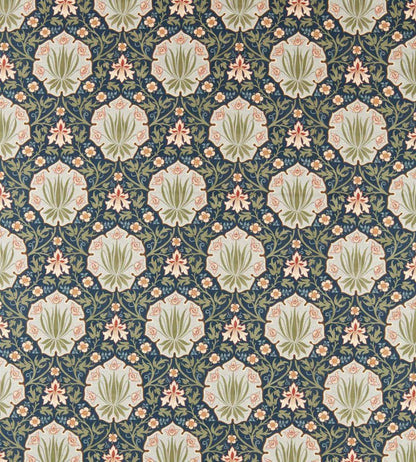 Iris & Rose Fabric by Morris & Co Indigo/Thyme