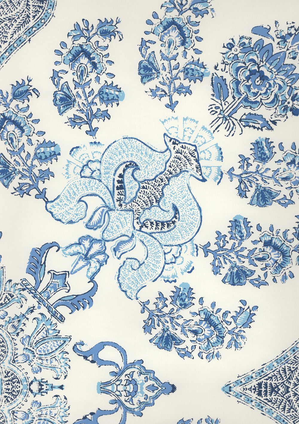 Isfahan Celeste Blue on Almost White wallpaper by Home Couture