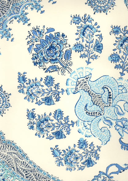 Isfahan Celeste Blue on Off White wallpaper by Home Couture