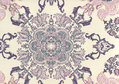 Isfahan Purple Lilac Turquoise on Off White wallpaper by Home Couture