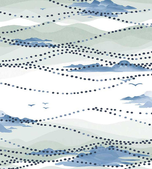 Island Atmosphere Wallpaper by Christopher Farr Cloth Cobalt