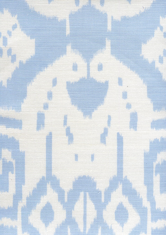 Island Ikat Zibby Blue on White fabric by China Seas