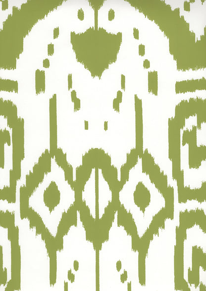 Island Ikat Pistachio on White wallpaper by China Seas