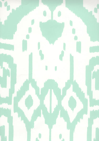 Island Ikat Pale Aqua on White wallpaper by China Seas