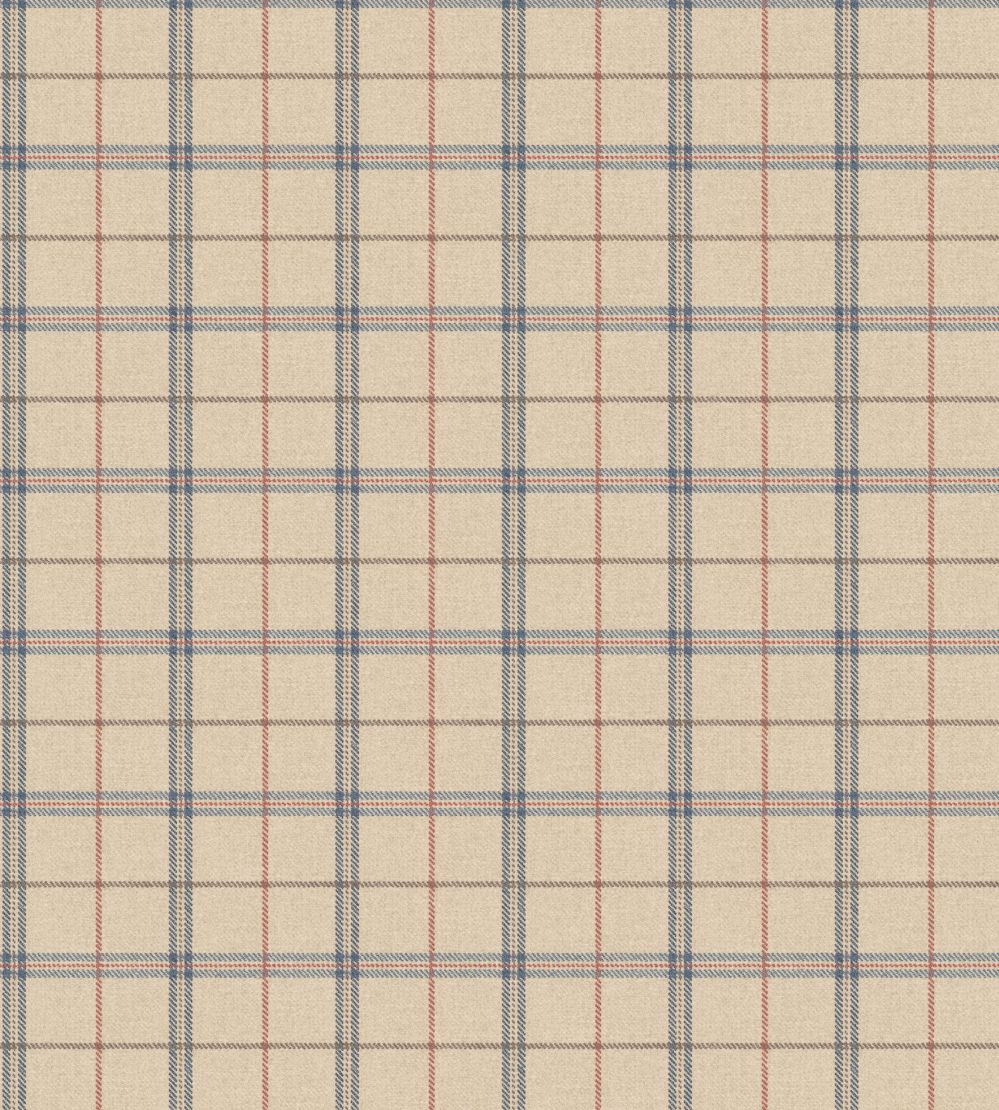 Islay Wallpaper by Mulberry Home Blue/Red
