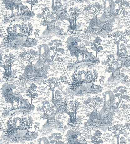 Islet Hoping Toile Wallpaper by Josephine Munsey Blue