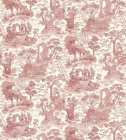 Islet Hoping Toile Wallpaper by Josephine Munsey Red
