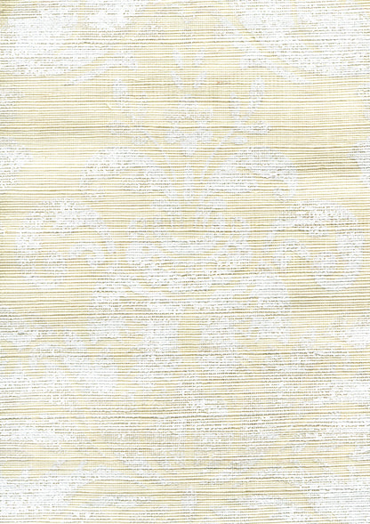 Monty on Grasscloth Ivory White on Cream Grasscloth wallpaper by Quadrille