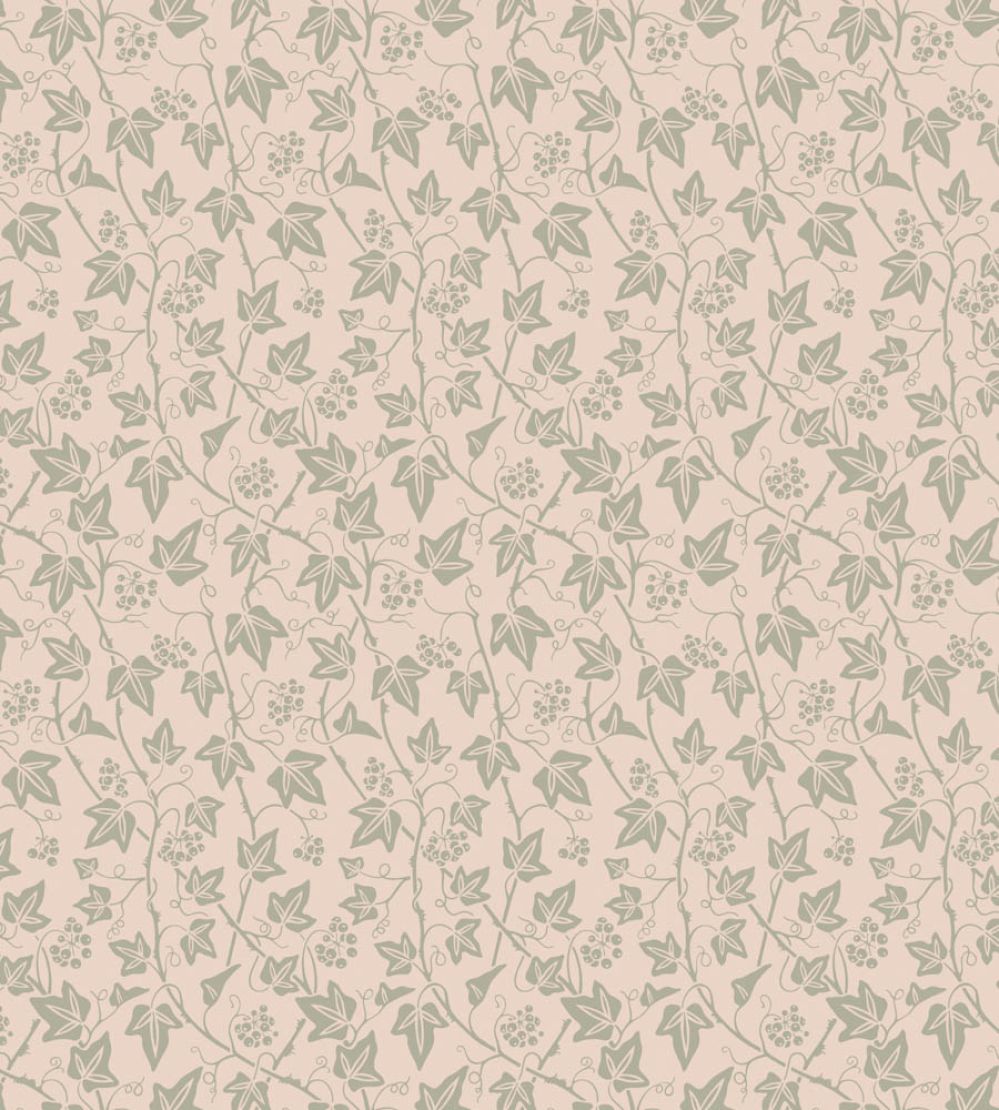 Ivy Wallpaper by Farrow & Ball Pink Ground / French Gray