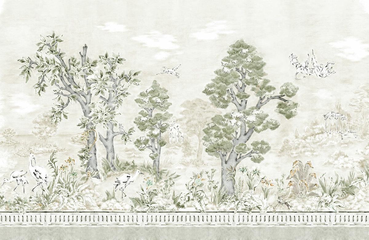 Jacaranda mural by Coordonné in Dia, flat pattern view