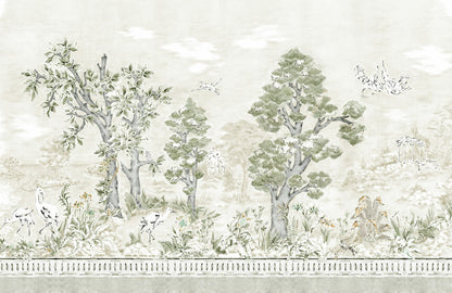 Jacaranda mural by Coordonné in Dia, flat pattern view