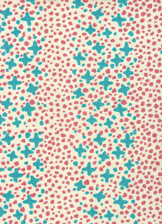Jacks II Turquoise Pink Dots on Tint fabric by Alan Campbell