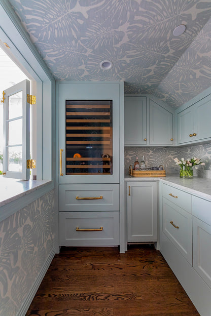 Jacks Jungle Wallpaper by Phillip Jeffries in Bronze, shown installed in a room setting