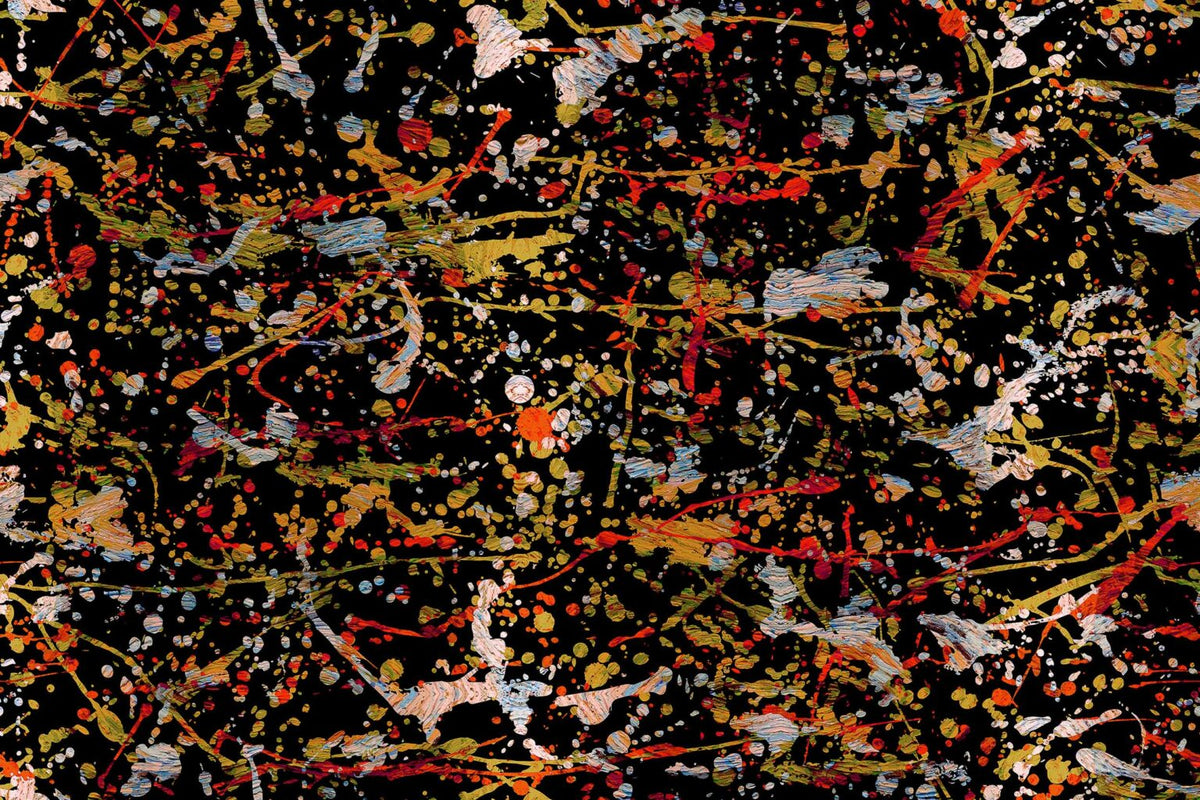 Jackson mural by Coordonné in Black, flat pattern view