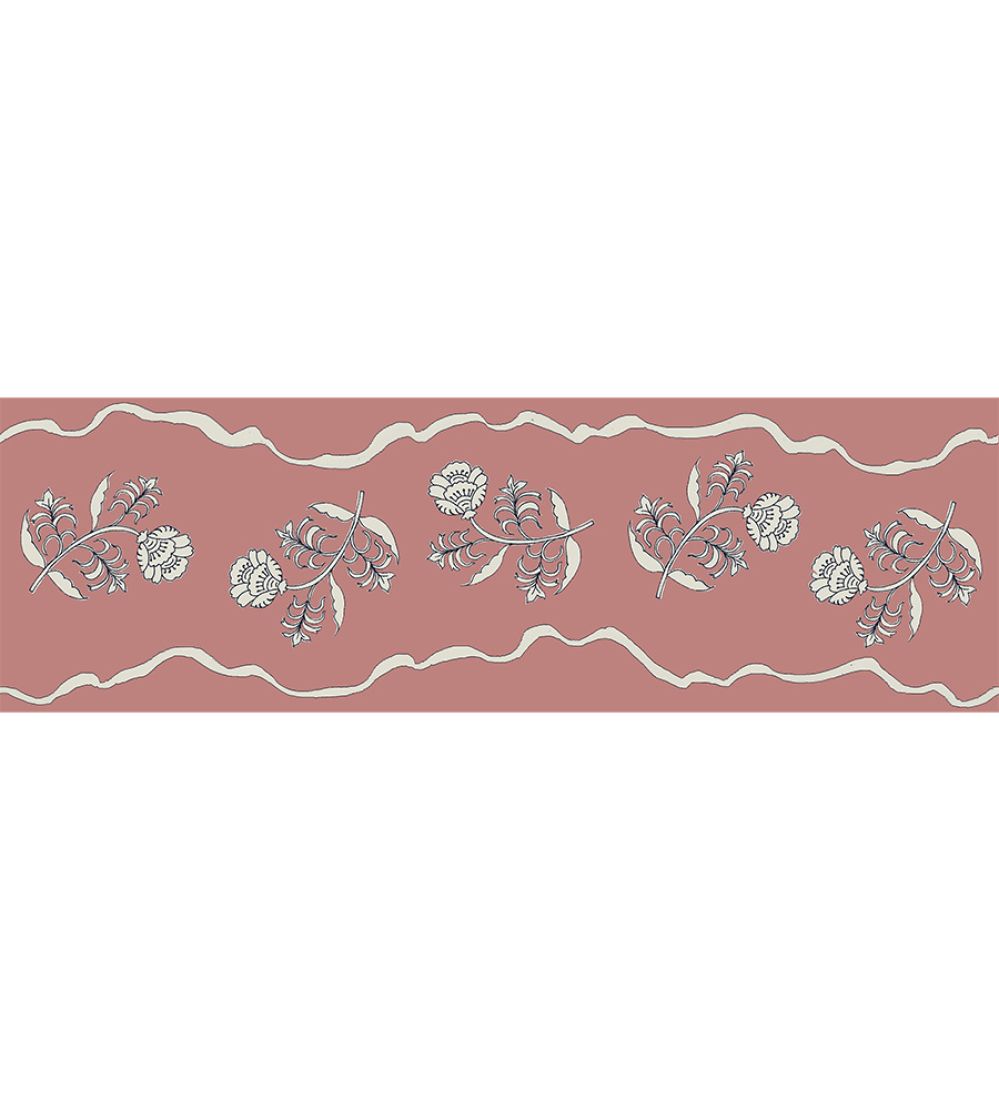 Jaipur Border 5cm Wallpaper by Parker & Jules Raspberry