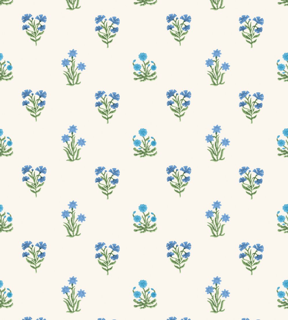 Jaipur Flower Wallpaper by DADO 02 Sapphire