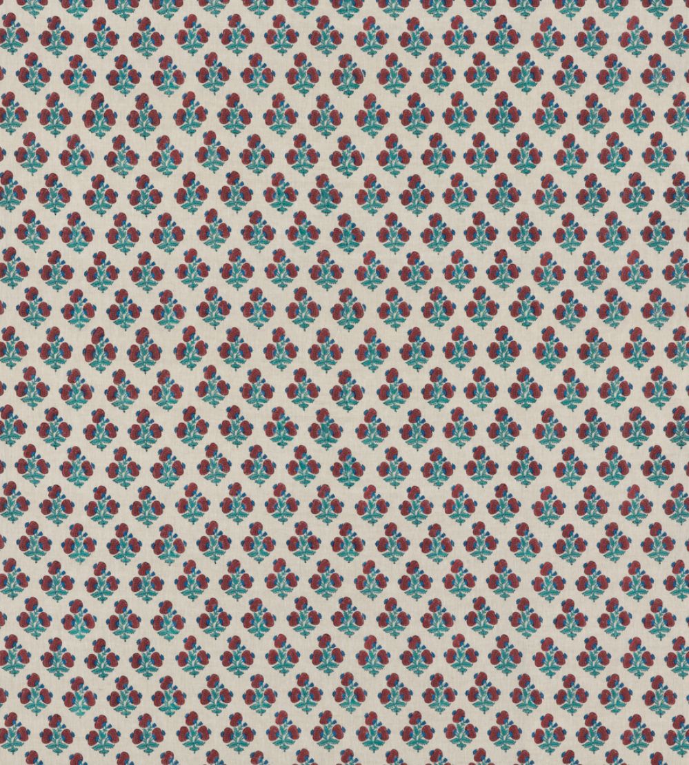 Jaipur Poppy Fabric by GP & J Baker Red/Blue