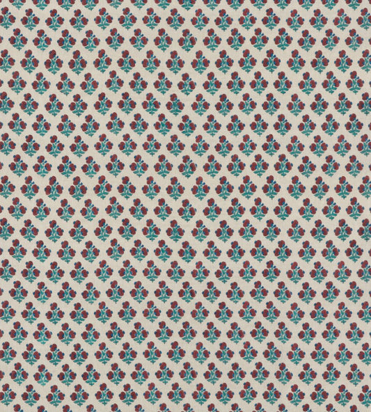 Jaipur Poppy Fabric by GP & J Baker Red/Blue